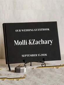 Custom Linen Wedding Guest Book, Personalized Linen Hardcover Photo Album, Photo Guest Book, Wedding Keepsake & Anniversary Commemorative Album - Multicolor - View 19