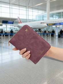 Zippered Passport Holder With ID And Credit Card Slots, Portable Foldable Storage Bag, Travel Essential Document Organizer, Fashion Design, Suitable For All Seasons, Travel Essential Accessory, Lightweight And Waterproof, Perfect For Airplane, Vacation, Summer Travel. - Multicolor - View 12