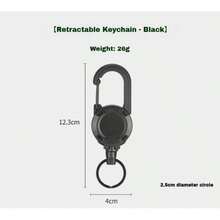1pc Multifunctional Retractable Carabiner Keychain Heavy Duty Wear Resistant Anti-Lost Tool Clip Portable Outdoor Travel Fishing Camping Climbing Key Accessory - Multicolor - View 6