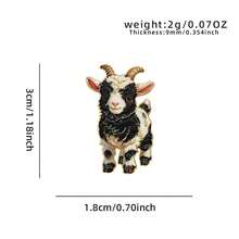 1pc Gold Outline Cute Baby Goat Enamel Pin Multi Color Fluffy Kid Goat Lapel Pin, Metal Pin For Jackets Bags, Farm Animal Lover Gift - Multicolor - View 11