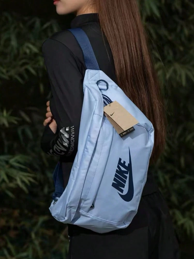 Nike Large Capacity Fashionable Zipper Closure Sports Casual Versatile Shoulder Crossbody Bag Waist Bag Unisex Couple Style Blue - Baby Blue - View 1