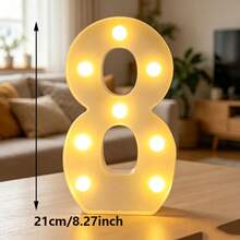 21cm 1st 16th 18th 20th 30th 50th 60th Birthday Party Decor LED Marquee Number Lights, Battery Powered, Anniversary/Wedding/Proposal Decor,Classroom Dorm Decor Illuminated Number Sign,Light Up Numbers Sign For Birthday Party Decor,Christmas Decor - White - View 14