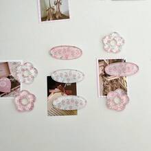 2/4/8pcs Pink Floral Refrigerator Stickers, Oval And Floral Shaped Refrigerator Magnets, Kitchen Photo Stickers, Decorative Accessories - Multicolor - View 6