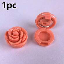 1pc Pink/Orange/Bright Red Creative 3D Rose Shaped Lipstick/Lip Balm Empty Container Box For Women Outdoor Portable Mini Refillable Cosmetic Container, Suitable For Eyeshadow, Lipstick, Makeup Dispensing Box, Back To School, Halloween, Christmas, Holiday, Festival Gift Choice, Thanksgiving, Party Gift, Perfect Gift For Mom, New Year Gift - Multicolor - View 9