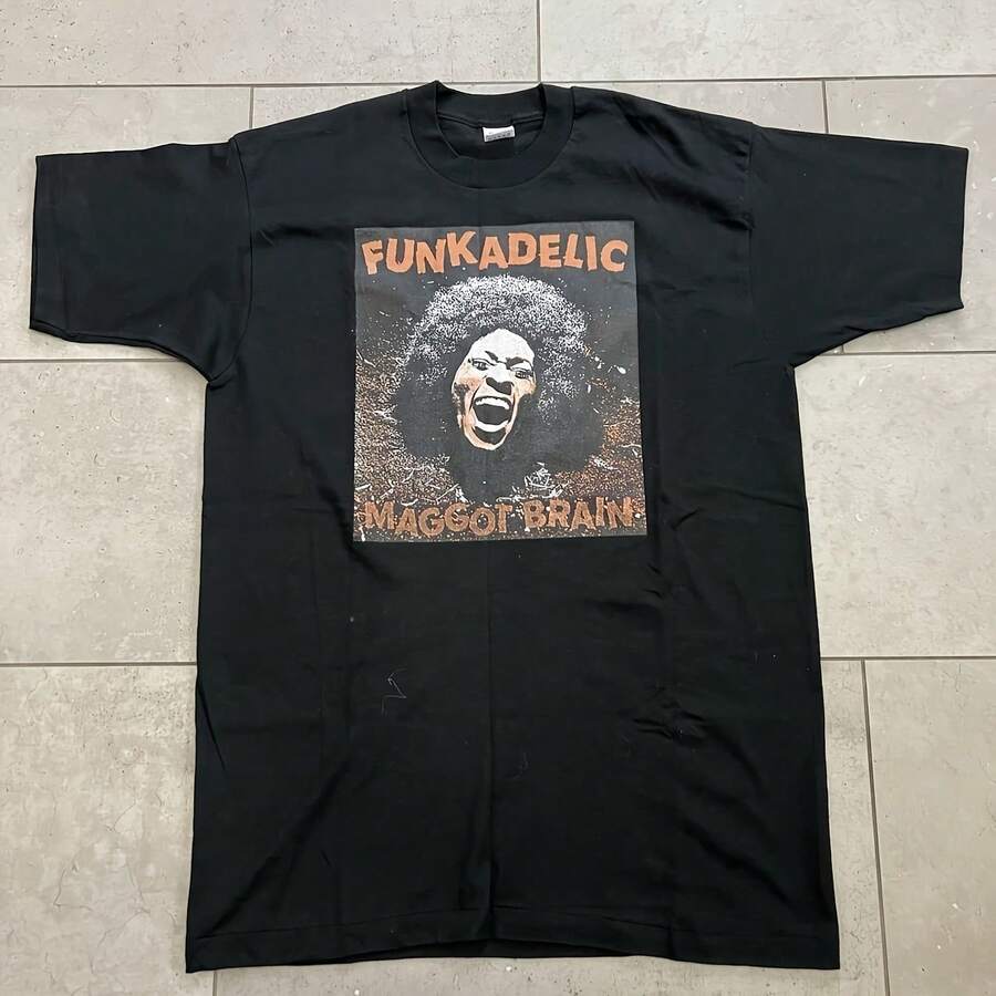 Vintage 90s Funkadelic Maggot Brain Album George Clinton Promo Rap Rock Shirt XL - 黑色 - 查看 1
