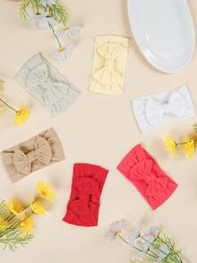 6pcs Soft Comfortable Nylon Bow Baby Headbands, Macaron Color Series Children's Headbands, Suitable For Daily Wear - Multicolor - View 11