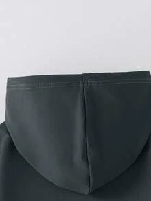 2 Potong Setelan Anak Laki-Laki Remaja, Hoodie dan Celana Panjang Kasual Lebar dengan Desain "SIX SEVEN", Set Baru Modis dan Keren untuk Musim Gugur/Dingin - Dark Grey - View 10