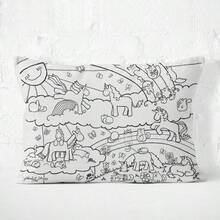 Children's 50*70cm Coloring Pillowcase Graffiti Long Pillow Parent-Child Activity DIY Hand-Painted Throw Pillow Cover - Multicolor - View 11