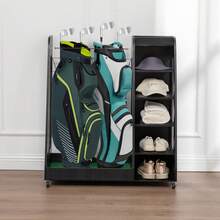 Black Wood Garage Sports Equipment Organizer - Black - View 2