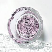 創意圖案玻璃菸灰缸 3.34 吋圓形菸灰缸，酒吧、飯店裝飾家居裝飾菸灰缸，送給朋友的禮物 - 創意圖案 - 查看 5