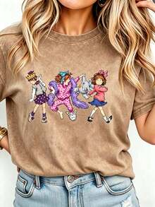Junie B Teacher Shirt Junie B Jones Kindergarten Teacher T-Shirt Teacher Life T-Shirt Teacher Gift Women Round Neck Printed Camisa Pink - 咖啡棕 - 查看 9
