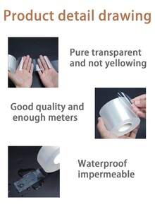 1pc Single-Sided Transparent Nano Tape, Invisible Table Corner Anti-Collision Strip, Baby Safety Furniture Edge Guard, Easy To Cut With No Residue - Transparent - View 8