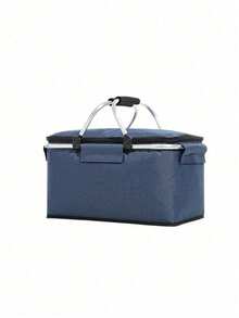 Foldable Insulated Picnic Basket, Thickened Aluminum Frame, Aluminum Foil Lining With Oxford Cloth Material, Waterproof, Leak-Proof, Cold-Keeping, Fresh-Keeping, Large Capacity, Strong Load-Bearing; Portable Dual Zipper Design, Easy To Clean, Suitable For Camping, Picnic - A - View 14
