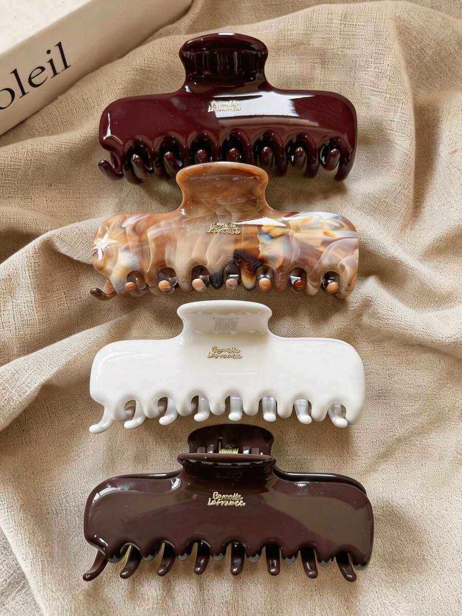 4件/1件 女款 11.4cm/4.49in 紅色 白色 卡其色 棕色 大號正方形亮面輕量塑料髮夾 時尚百搭 高端優雅 極簡純色髮飾 適合日常外出休閒派對通勤度假 髮型造型紮髮盤髮 洗臉沐浴化妝搭配衣著使用 髮夾頭飾配件 - 彩色 - 查看 1