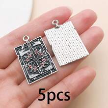 5/12pcs Vintage Gothic Dark Alloy Enamel Charms, Dragon Raven Bat Occult Floral Sword Pendants For Jewelry Keychain Bag Ornament DIY Craft Accessories - Multicolor - View 20