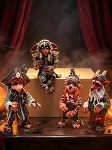 1 món đồ trang trí điêu khắc nhựa resin quái vật Goblin khổng lồ thủ công mới cho Halloween, đồ thủ công hình động vật, phong cách đồng quê, trang trí nhà cửa dịp lễ - Mô hình hải tặc trang trí - Xem 6