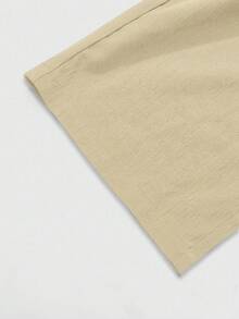 YUNCHIC Textured Crinkled Stand Collar Short Sleeve Shirt, Apricot Breathable Cool-Touch Summer Casual Commute Versatile Blouse - Apricot - View 6