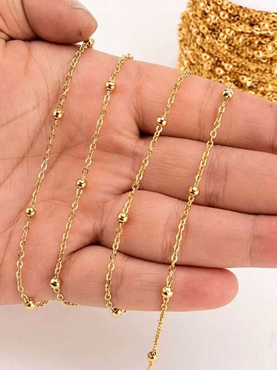 100cm/200cm Stainless Steel Ball Chain, Suitable For DIY Necklaces, Bracelets, Anklets And Other Jewelry, Handmade Beaded Chain Jewelry Making Chain