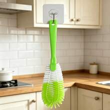 1pc Random Color Long Handle Cleaning Brush, Extended Handle For Easy Cup And Bottle Washing, Universal Brush For Pots, Bowls And Pans, Kitchen Cleaning Helper, Convenient Hanging Storage - Multi-color - View 4