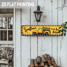 2D Flat, 1pc, Vintage Sunflower & Bee Kissing Metal Sign, Farmhouse Theme, Wall Hanging, Farmhouse Decor, Suitable For Kitchen, Bedroom, Living Room, Porch, Decorative Sign (Random Style) - A - View 6