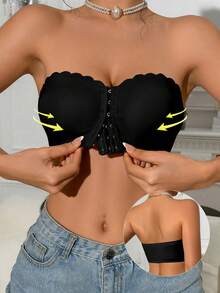 2 piezas Sujetadores sin tirantes sin costuras con cierre frontal, adecuados para vestidos sin espalda, bodas (talla A-C) - Multicolor - Ver 4