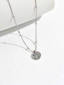 1件不鏽鋼海洋風女款時尚簡約18K鍍金圓形貝殼吊墜項鍊珠寶 - 項鍊 - 查看 2
