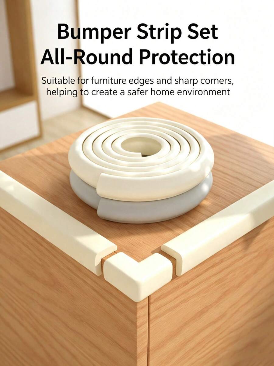 SafeEdge Self Adhesive Foam Edge Guard Strip, Soft Rubber Furniture Bumper Protector, Impact Resistant Table Corner Cushion, Wall & Desk Edge Cover For Home Indoor Furniture Surface Collision Protection