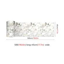 Scandinavian Light Gray Leaf Peel And Stick Wallpaper, Minimalist Botanical Self Adhesive Contact Paper, Waterproof Removable PVC Wall Decor For Bathroom Living Room Cabinet Renovation, Renter Friendly Home Decoration 1 Roll 45x100/200/300/500cm - White - View 15