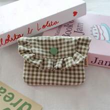XD Korean Style Frill Trim Flap Card Holder, Exquisite Flap ID Card Holder, Portable Coin Purse, Miscellaneous Storage Bag, Portable Mini Sanitary Pad Storage Bag, Student Card Holder, ID Card Holder, Suitable For Back To School - Multicolor - View 9