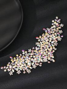 Handmade Iridescent AB Crystal Rhinestone Hair Comb, Gold Tone Bridal Hair Accessory For Women, Suitable For Wedding, Bridesmaid, Prom, Party And Formal Occasions - Color - View 9