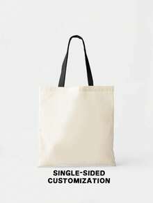 Custom Photo & Text Canvas Tote Bag – Personalized Reusable Shoulder Shopping Bag, Foldable Design (Polyester, Multiple Colors) - Multicolor - View 17