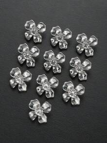 10pcs/Pack Flower Rhinestone Studded Personalized Elegant Metal Buttons, Decorative Buttons For Coats, Sweaters, Uniforms, Jackets, Suits, Cuffs, Collars, DIY Bags, Gifts, Gift Boxes, Handicrafts - Multicolor - View 15