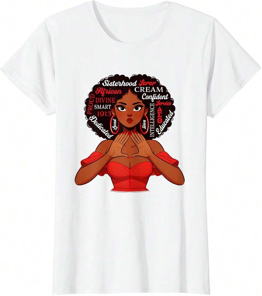 Bacardi Vintage Delta Sigma Theta Sorority Items,  Pride T-Shirt, Summer Tops - White - View 1