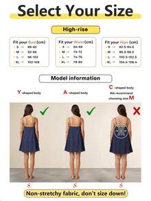 Sleeveless A-Line Pleated Dress, Navy Blue, Suitable For Casual, Holiday, Beach Wear, Spring/Summer Elegant - Navy Blue - View 9