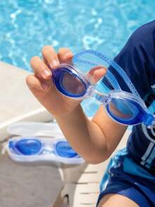 1pc Boxed High Definition Anti-Fog Swimming Goggles, Unisex Waterproof Swim Goggles With Adjustable Soft Silicone Strap, Comfortable Fit Leak-Proof Design, Large Field Of View Clear Lens, Includes Earplugs And Portable Storage Case, Suitable For Swimming Training, Fitness, Pool, Beach And Water Sports - Swimming Goggles - View 6