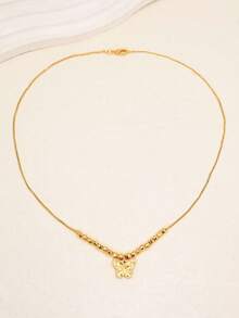1pc Fashionable Personalized Design Necklace Pendant With Tassel, Versatile Women's Collarbone Chain - Butterfly - View 4