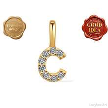 One Piece Letter Pendant Necklace With Synthetic Gemstone, Minimalist Design Gift - D - View 16
