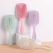 Square Hairbrush For Wet And Dry Hair, Detangling Comb With Gentle Bristles, Scalp Massage And Hair Smoothing Tool, Back To School Hair, Travel Essentials Christmas Gift - Multicolor - View 5