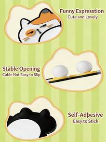 2pcs Data Cable Organizer Cute Egg Cat Cable Management Clip, Creative No-Drill Cable Holder For Office Desk, Computer Desk, Multi-Function Office Cable Organizer, Suitable As Gift - Multicolor - View 9