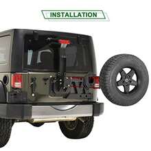 WSays 2" out 1.5 Up Spare Tire Carrier Spacer Compatible with Jeep  JK TJ YJ 1987-2018 Black - A - Ver 4