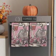 2/4/48pcs Halloween Series Floral & Skull Pattern Printed Kitchen Towels - Super Soft, Highly Absorbent Polyester Dishcloths & Hand Towels, Perfect For Holiday Decor, Kitchen Decor, Party Decor - Multicolor - View 14