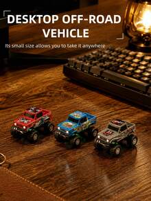 A 1:64 Mini Four-Way Remote Control Off-Road Vehicle With LED Lights And Remote Control, A Children's Toy Car Cake Ornament, Suitable For Christmas, Birthday And New Year Gifts For Boys Aged 6 To 12, A Must-Have For Children's Toy Travel - Multicolor - View 11