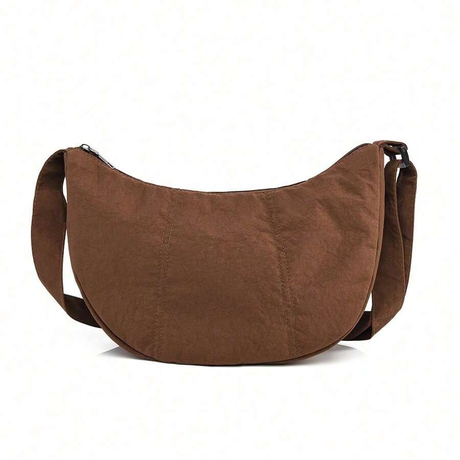 LECEY Unisex Sports Shoulder Crossbody Dumpling Bag 2026 Spring New Messenger Fabric Bag - Coffee Brown - View 1