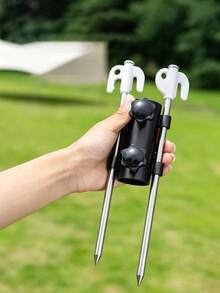 1 Set Multi-Function Tent Pole Base Fixator, Adjustable Locking Tent Pole Anchor, High-Hardness Metal Tent Pegs, Outdoor Camping Tent Fixing Tool - Multicolor - View 7