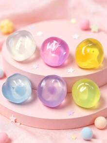 2026 New Realistic Food Squeeze Toy, Round Coconut Oil Stress Ball, Soft Transparent Stretchable And Moldable Material, Anxiety Relief Sensory Fidget Toy, Ideal Birthday Party Favor And Gift Bag Filler - Multicolor - View 2