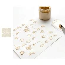 2026 Novo Estêncil Reutilizável para Artesanato com Padrões Florais, Animais e Palavras em Alemão para Fazer Cartões DIY, Scrapbooking e Diários - LY0027 - Visão 4