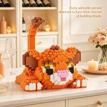 This 1897-Piece Building Block Assembly Of A Cute Leopard Is Adorable And Makes A Great Gift, Perfect For Couples And Parents. The Assembly Difficulty Is High. It's A Perfect Gift For Christmas, Halloween, And Back-To-School Season. - Multicolor - View 5