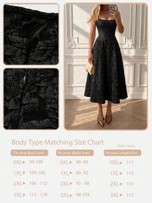 Floreya Summer Wedding Plus Size Dress, Elegant Solid Color French High-End Elegant Lightweight Formal Dress Party Black - Black - View 9