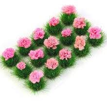 15 Peças Mini Tufos de Grama Estática com Aglomerados de Flores Coloridas, Kit de Modelo de Cenário Floral em Miniatura, Acessórios de Paisagem DIY para Modelos Militares de Wargaming, Layouts de Ferrovias de Trem, Jardins de Fadas de Casa de Bonecas, Decoração de Artesanato de Micro Paisagem - Multicolorido - Visão 14