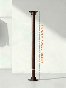 Telescopic Wardrobe Support Rod, Drill-Fixed Heavy Duty Wood Grain Closet Hanging Rod, Wall-Mounted Reinforced Expandable Clothes Support Bar, High Load-Bearing Extendable Wardrobe Storage Rod, Suitable For Wardrobes And Cabinets - Drilling - View 12